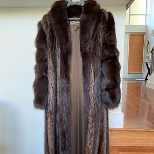 Beaver Fur Coat with Fox Sleeves